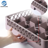Panier de lave-vaisselle commercial, support à verres, rallonge empilable pour cuisine, en plastique, pour vaisselle, durable, non pliable 9/16/20/25/36/49