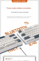 Darmoshark K6 clavier mécanique dynamique RGB trois modes échange à chaud clavier de jeu sans fil 87 touches Pc Gamer accessoires Ma c cadeau