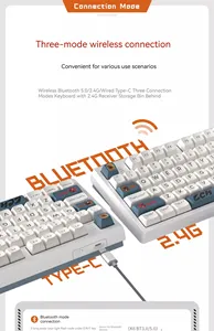 Darmosark K6 Bàn Phím Cơ Khí Năng Động RGB Ba Chế Độ Hot Swap Không Dây Chơi Game Bàn Phím 87 Phím PC Gamer Phụ Kiện Ma C Quà Tặng - Product Image 5