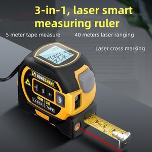 3-in-1 elektrisches digitales Stahlband maß 40M/60M Laser-Entfernungs messer Benutzer definiertes Logo Edelstahl-Klingen material - Product Image 2