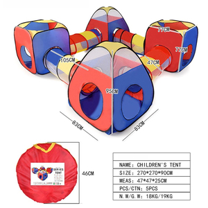 8-Piece Tent Tunnel Ocean <b>Ball</b> <b>Pit</b> Set Foldable Castle-Style Play House with Shooting Game for Kids In-Outdoor Play Game Gift - Product Image 6