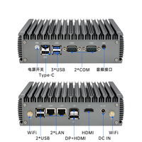 Mini PC compact sans ventilateur OEM N100 puissant, design robuste, triple affichage 4K, ports d'entrée/sortie riches pour affichage numérique et kiosque