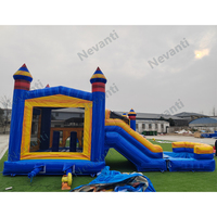 Structure gonflable commerciale combinée avec toboggan et piscine, château gonflable pour enfants pour la location événementielle