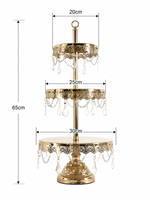 Support à gâteau multifonctionnel à 3 niveaux en métal (style européen-américain) SG-85304-3 pour mariages, fêtes, décoration de la maison