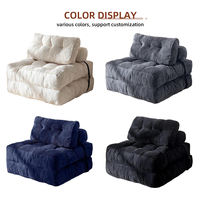 Canapé-lit pliant avec dossier, chaise longue portable en tissu pour salon et chambre, personnalisable