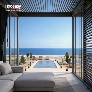 <span class=keywords><strong>Pergola</strong></span> bioclimatique Hooeasy moderne pour fêtes en plein air avec murs latéraux, volets, portes coulissantes en verre, rideaux, moustiquaire et <span class=keywords><strong>toit</strong></span> à lames - Product Image 5