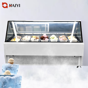 Congélateur de présentation de crème glacée commercial avec porte vitrée, refroidissement direct, vitrine de crème glacée, réfrigérateur - Product Image 1