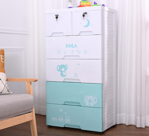 Tipo cassetto armadio di stoccaggio di plastica dei bambini del bambino armadio di stoccaggio armadio 4 strato di l'organizzazione di petto di cassetti - Product Image 4