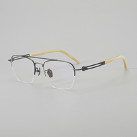OXHORN007 Nouvelles lunettes en titane à monture optique en corne de buffle