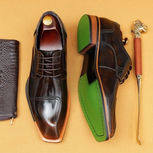 New Handmade Genuine Leather Lace-up Toe Oxford <b>Shoes</b> for Business Formal Wear Wedding Attire Formal Occasions-Men's <b>Height</b> - Product Image 6