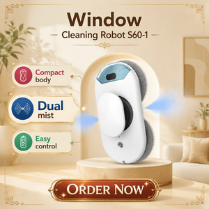 Nettoyeur de vitres robotisé, détection automatique des bords, nettoyage sans traces, nettoyeur de vitres électrique portable, nettoyeur de vitres domestique, 3 modes - Product Image 1