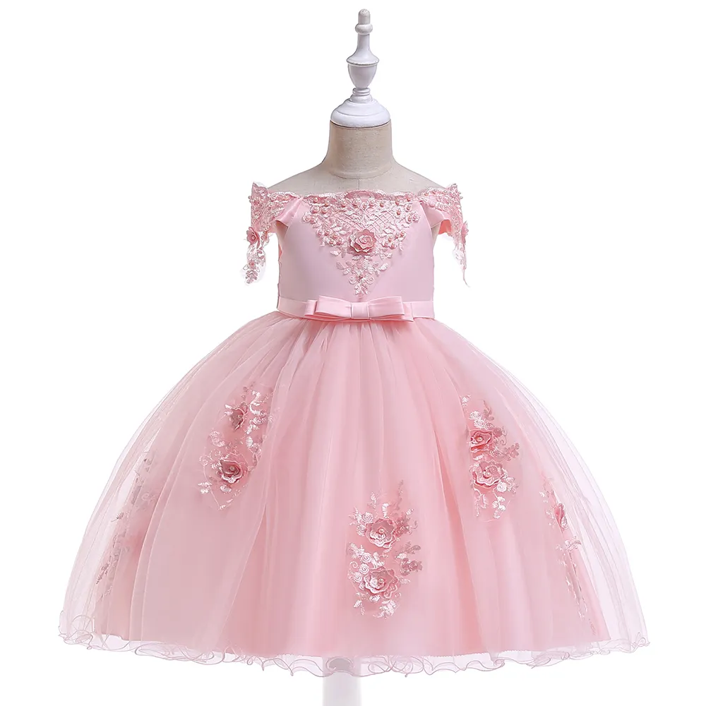 Robe de soirée pour filles, épaules dénudées, tenue de fête de mariage, de concours