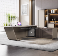 Bureau moderne Bureau de patron en forme de L Grand bureau de direction
