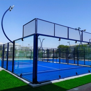 Terrain de padel panoramique complet tendance 2026 avec structure en acier galvanisé, verre trempé et gazon artificiel pour usage intérieur et extérieur - Product Image 4
