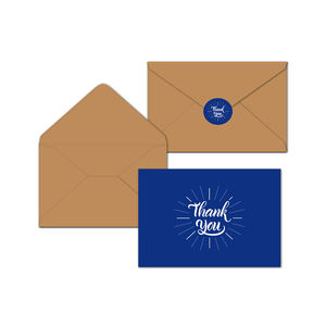 Factory Supply <b>Thanks</b> <b>Card</b> Set with 8 <b>Pack</b> Kraft Paper Envelope Packing and Stickers - Product Image 1