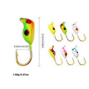 <span class=keywords><strong>Leurre</strong></span> miniature de pêche sur glace, tête plombée, forme de poisson plat, pour pêche au fond inversé, petit appât vivant pour la truite et le bar, pêche à la mouche - Product Image 4