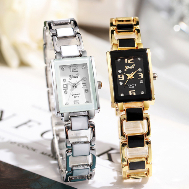 Fashion Ladies Bracelet Watch Rectangle Diamond Dial Quartz Vintage Women Wristwatches