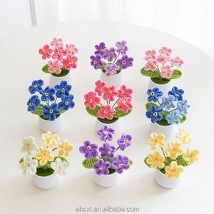 Decoración de Escritorio para Balcón, Flores Tejidas a Mano, Maceta de Flores Tejidas a Crochet, Maceta de Flores Inmortales - Product Image 1