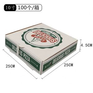 Caja Plana de Papel Recubierto Personalizada para Pizza, 8, 9, 10, 12 Pulgadas, Paquete Familiar, Contenedor Desechable para Papas Fritas - Product Image 5