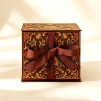 Emballage cadeau de luxe pliable haut de gamme et élégant en carton rigide avec logo, boîte cadeau pour cadeaux, mariages, occasions spéciales