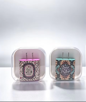 Chargeur mural rapide GaN à double port USB-A et USB-C avec prise UE/US, motif personnalisé dégradé de couleur, certifié FCC CE, adaptateur pour iPhone 18 PM