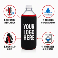 Sac de transport pliable en néoprène isotherme imprimé sur mesure pour bouteille d'eau, housse de protection portable pour cadeaux promotionnels