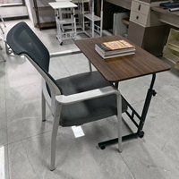 Table de chevet mobile réglable en hauteur pour la maison, en MDF, pour étudiants, bureau, ordinateur portable, avec roulettes