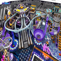 Équipement de centre de jeux pour enfants Thème Astronaute Hôtels colorés Conception personnalisée Parcours de tyrolienne Service OEM ODM Mur d'escalade