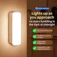 Lampe de nuit à détecteur de mouvement humain rechargeable, sans fil, murale, intelligente, à induction, pour chambre à coucher, couloir, escalier, usage domestique