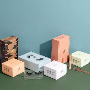 Cajas de pestañas de papel de lujo al por mayor, cajas de pestañas vacías de cartón para cuello y hombro, embalaje con logotipo personalizado - Product Image 2