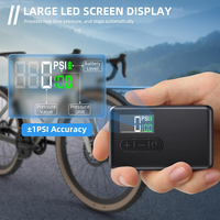 Pompe à vélo électrique mini 120 PSI, gonfleur de pneus de vélo portable, sans fil, rechargeable, avec manomètre numérique