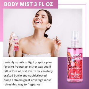 Vital Luxury Cotton Candy Bath <b>Body</b> Care Travel <b>Set</b> Home Spa Gifts Anti-Aging Vitamin E <b>Body</b> Lotion Shower Gel Fragrance <b>Mist</b> - Product Image 4