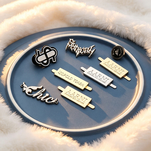 Durable Custom Die Cast Metal <b>Tags</b> Personalized Brand Logo Sew-on Labels Private <b>Name</b> Metal Emblems for Garment Leather Goods - Product Image 2