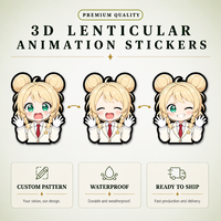 Pegatinas Lenticulares 3D con Movimiento de Anime de Chicas Lindas, Impresión Joyprint, Resistentes al Agua, para Coche, Portátil, Refrigerador