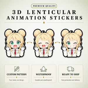 สติกเกอร์การ์ตูนอนิเมะสาวน่ารัก 3 มิติ แบบเลนติกูลาร์เคลื่อนไหวได้ Joyprint PET กันน้ำ สำหรับติดรถยนต์ แล็ปท็อป ตู้เย็น - Product Image 1