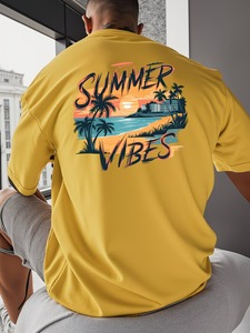 T-shirts à motifs pour hommes, style été, vêtements polyvalents à manches courtes, personnalisables.F10 - Product Image 2