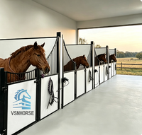 Système d'écuries pour chevaux de qualité commerciale, écuries élégantes et durables avec structure métallique robuste, écuries extérieures anti-corrosion