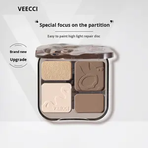 Palette de contouring imperméable quatre couleurs Weizi, tout-en-un, éclaircissant, ombre latérale, ombre de nez, ombre de décolleté, pour débutant - Product Image 5