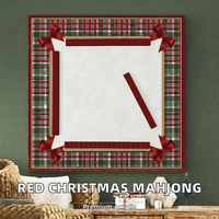 Jeu de tuiles de Mahjong américain de Noël rouge en acrylique, 160 pièces, tuiles de jeu pour fête de famille, cadeau de table