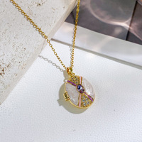 Collier médaillon photo en acier titane pour femme, plaqué or 18 carats, avec breloque ovale étoile en zircon, bijoux étanches, vente en gros