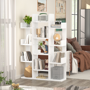 Étagères ouvertes en bois 13 compartiments bibliothèque en forme d'arbre organisateur de <span class=keywords><strong>Cube</strong></span> d'affichage industriel au sol libre pour livre - Product Image 5