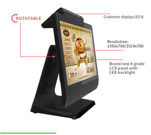 Sistema de Punto de Venta (TPV) VFD de 15.6'' con Terminal de Pago, Dispositivo de Caja Registradora Electrónica Inteligente y Moderna para Escritorio - Product Image 4