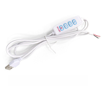 Câble de commutation USB 5V4, contrôleur de lumière LED pour veilleuse, gradation des couleurs, cordon d'alimentation à quatre boutons avec fonction de gradation