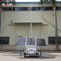 BIGLUX HiSTAR Remorque CCTV Solaire avec 3 Panneaux Solaires 450W, Batterie 14400Wh, IA Double Face, Mât Télescopique 6,5m, Charge en 8,8h