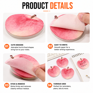 Notas Adhesivas con Forma de Frutas Coloridas, Blocs de Notas Autoadhesivos Bonitos, Papel Grueso y Liso, Adhesivo Fuerte, Logotipo Personalizado para la Escuela y la Oficina - Product Image 2