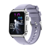 Reloj Inteligente ECG E100 Cuadrado de 1.85 Pulgadas para Android IOS, Resistente al Agua IP68, Recordatorio de Sedentarismo, Monitor de Salud SpO2, para Hombres, Mujeres y Parejas