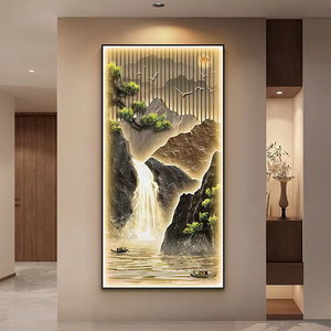 <span class=keywords><strong>Peinture</strong></span> de paysage en gros personnalisée avec éclairage LED, cadre en métal pour <span class=keywords><strong>la</strong></span> décoration de <span class=keywords><strong>la</strong></span> maison, art mural, peintures murales - Product Image 3