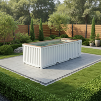 Piscine extérieure en fibre de verre sur structure en acier de 20 pieds ou 40 pieds, avec spa chauffant et accessoires pour piscine conteneur