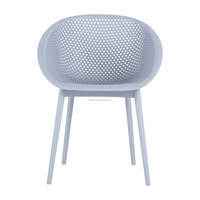 KD Frame Fauteuil de salle à manger en plastique pp creux gris-bleu