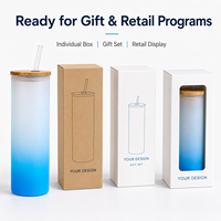 Gobelet en verre personnalisé durable pour la grande ouverture, 400 ml, emballé dans une boîte cadeau, pour la promotion des magasins